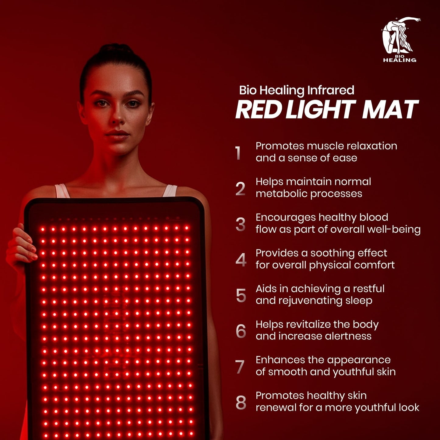 Large infrared wellness mat for home