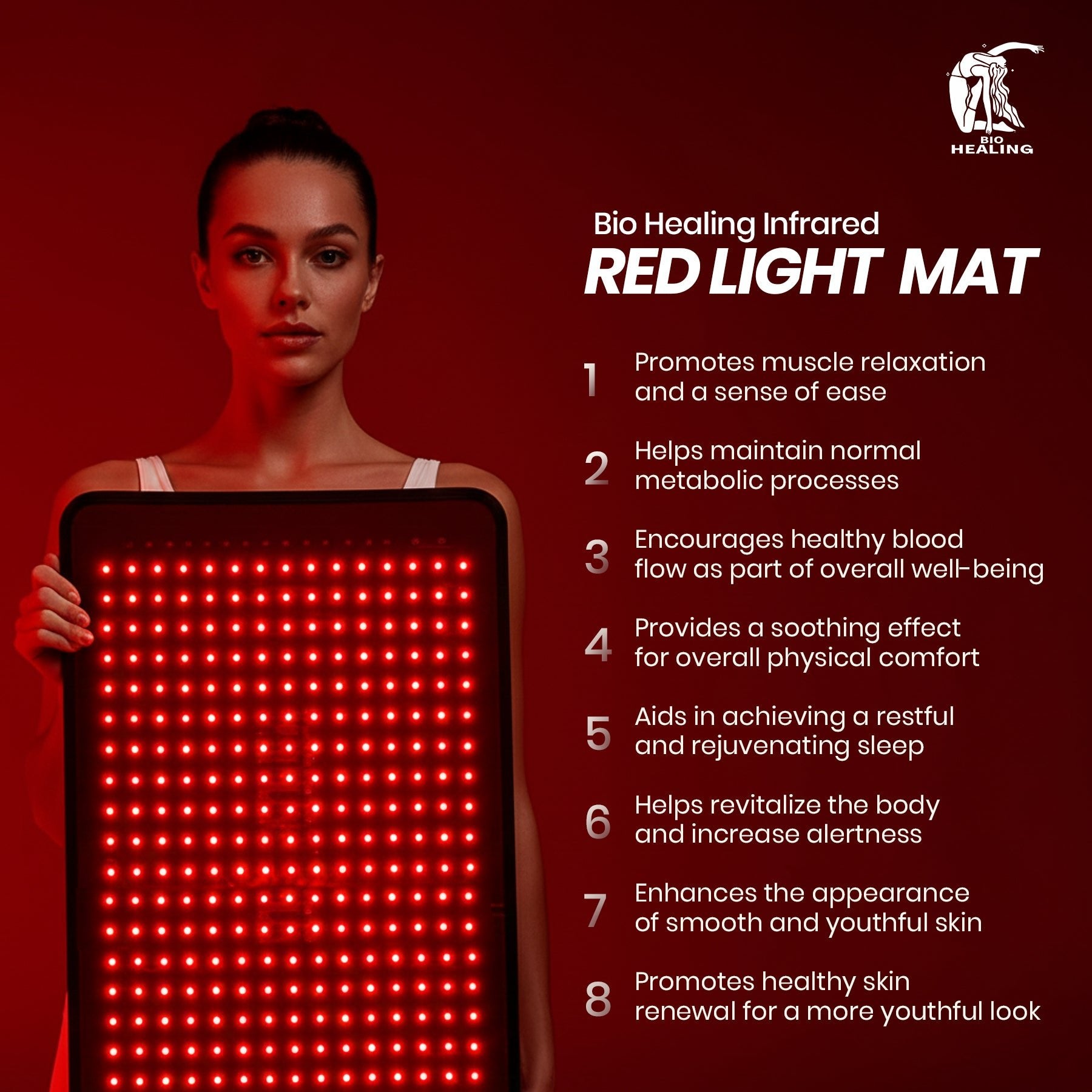 Large infrared wellness mat for home