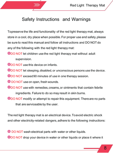 Red Light Therapy Mat 50x100cm